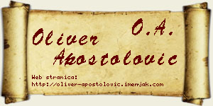 Oliver Apostolović vizit kartica
